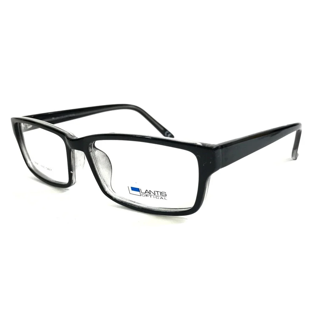 Lantis Optical Eyeglasses Frames CS L7006 BLK Black Rectangle Full Rim 57-17-145